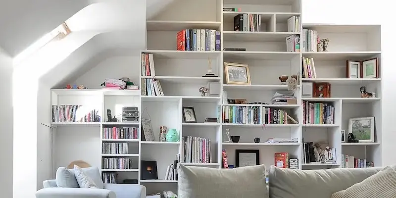 Bookshelf and reading nook