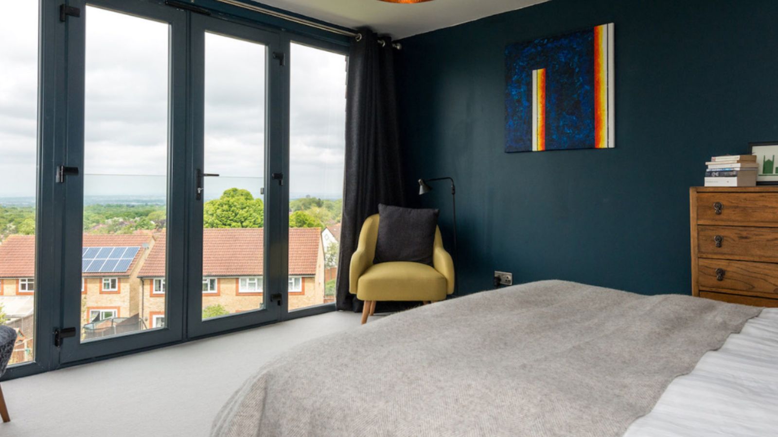 Econoloft Master Bedroom with blue walls